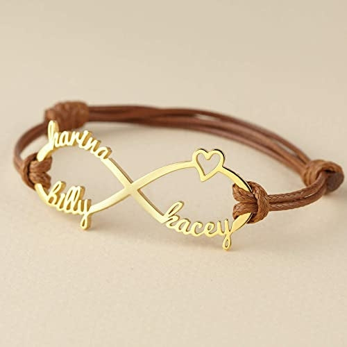 Infinity Bracelet the gift of showing LOVE: Couples Names, Mom, Dad, Daughter, Son, dog, cat...... Jewelry