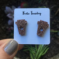 Rose Gold Coffee Cup Stud Acrylic Earrings LEAD FREE and NICKEL FREE!!!