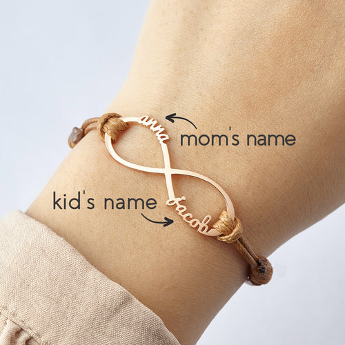 Infinity Bracelet the gift of showing LOVE: Couples Names, Mom, Dad, Daughter, Son, dog, cat...... Jewelry