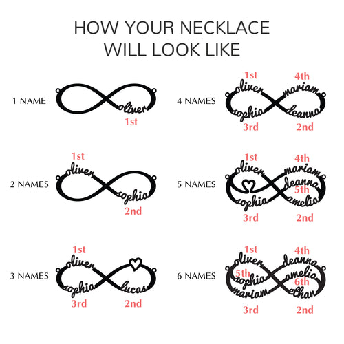 Infinity Bracelet the gift of showing LOVE: Couples Names, Mom, Dad, Daughter, Son, dog, cat...... Jewelry